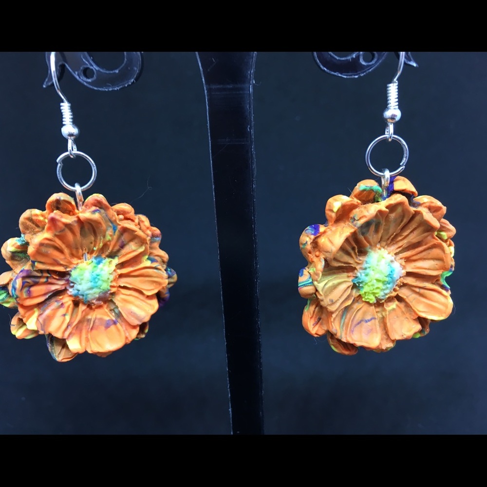 Unique Handmade Polymer Clay Dangle Drop Earrings